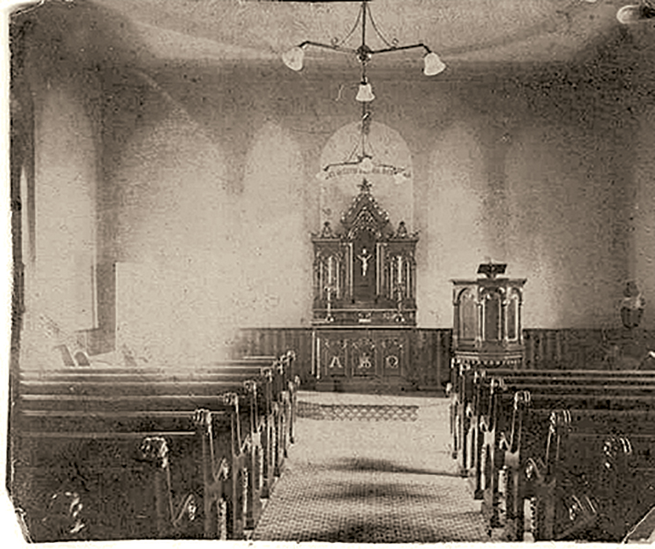 Interior of Meeting House, early twentieth century (Image courtesy of St. John United Church of  Christ, Naperville)
