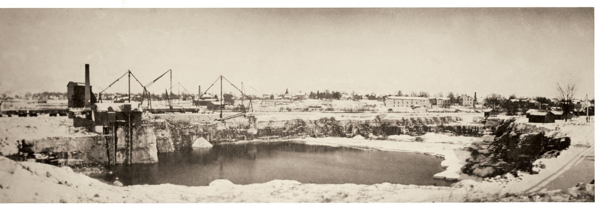 Martin quarry closed for winter season, circa 1900


