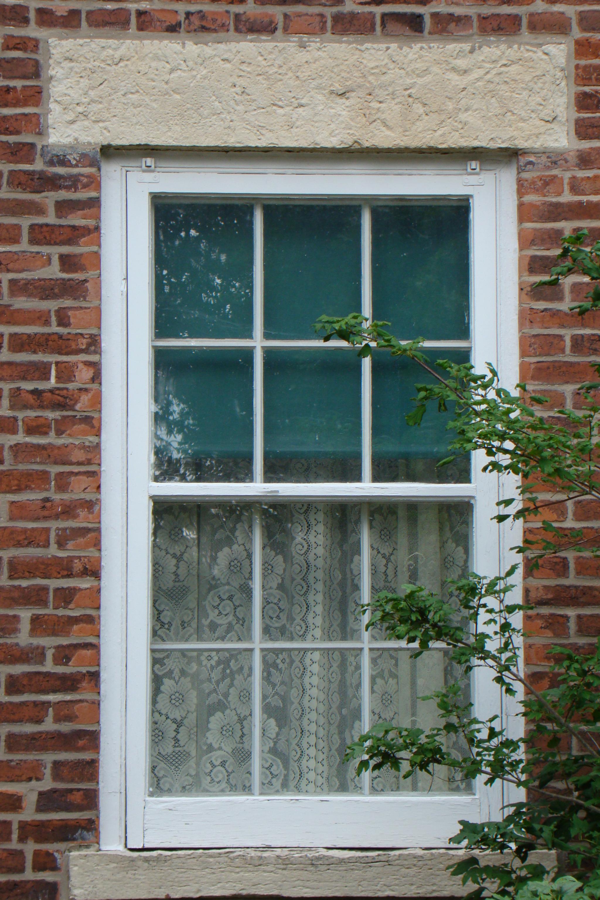 Decorative pediment above Halfway House window