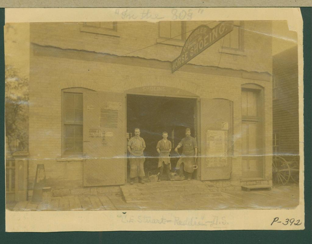 Strubler blacksmith shop employees, circa 1890s