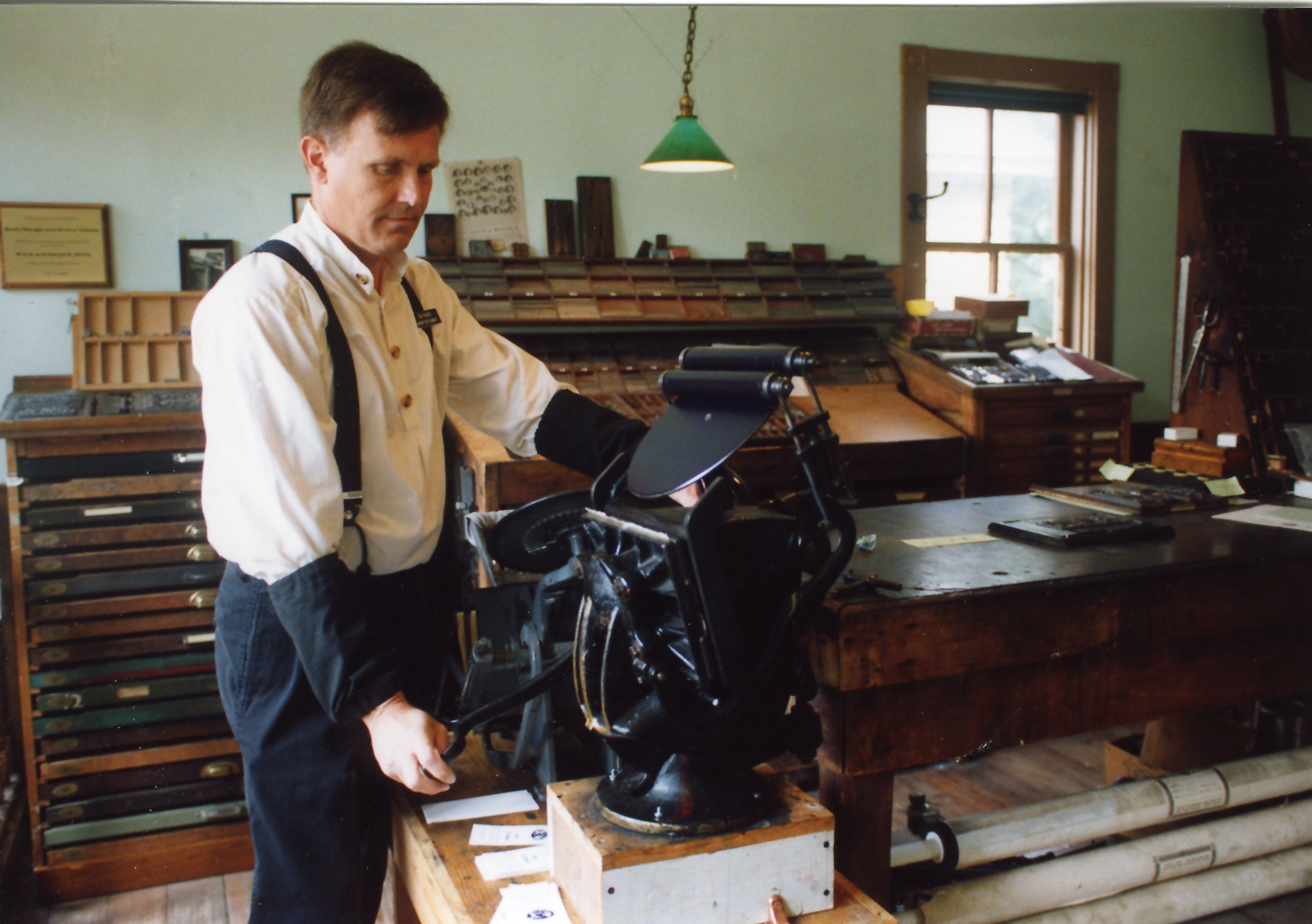 Printer working press in Print Shop